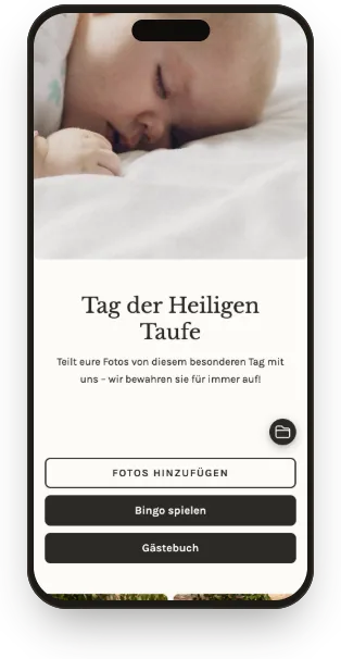 Gästegalerie im Design „Leinen-Taufe“