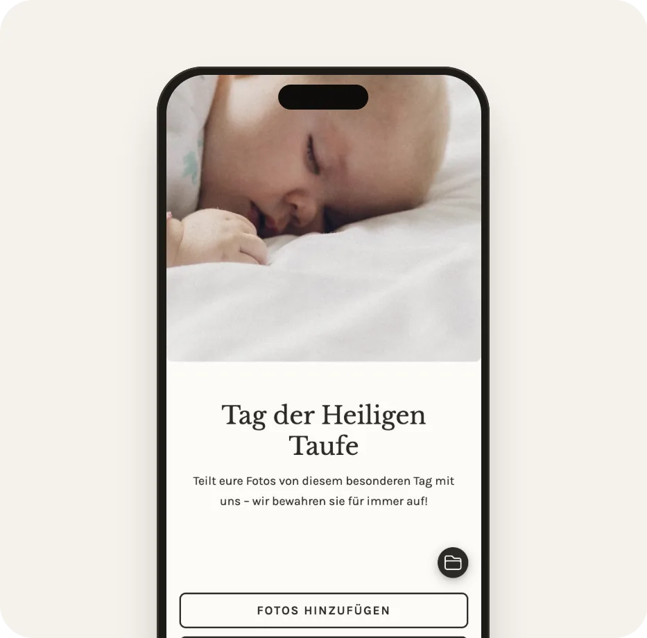 Gästegalerie im Design „Leinen-Taufe“