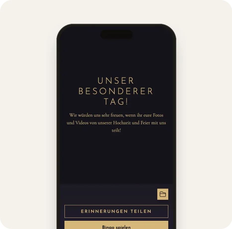 Gästegalerie im Design „Schwarz & Champagner“