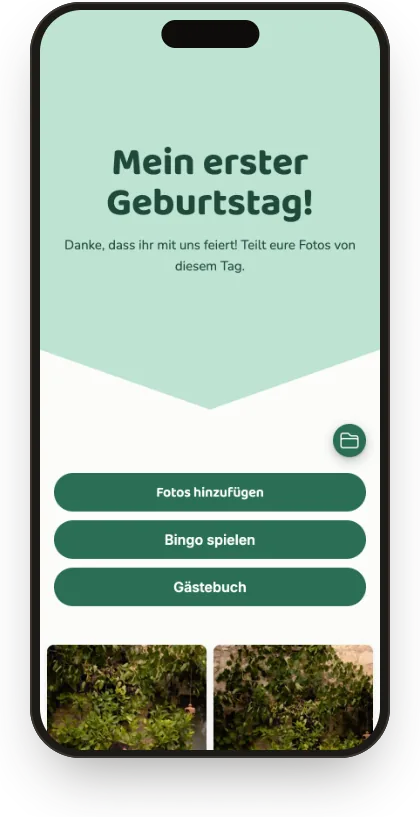 Gästegalerie im Design „Erster Geburtstag in Mint“