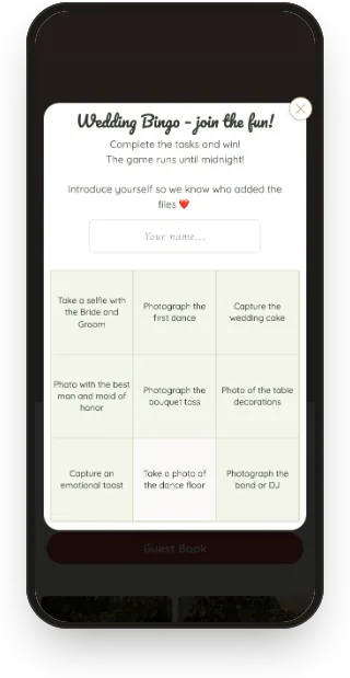 Bingo: a board of photo challenges.