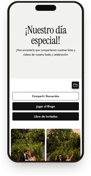 Galería de invitados con la plantilla Blanco y grafito