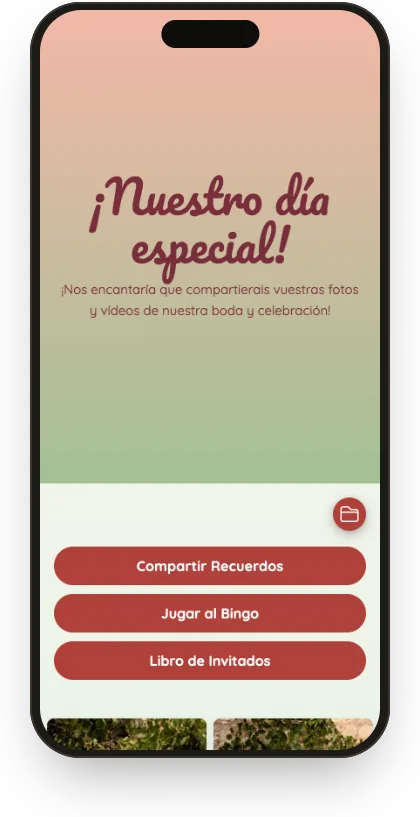 Galería de invitados con la plantilla Pradera florida