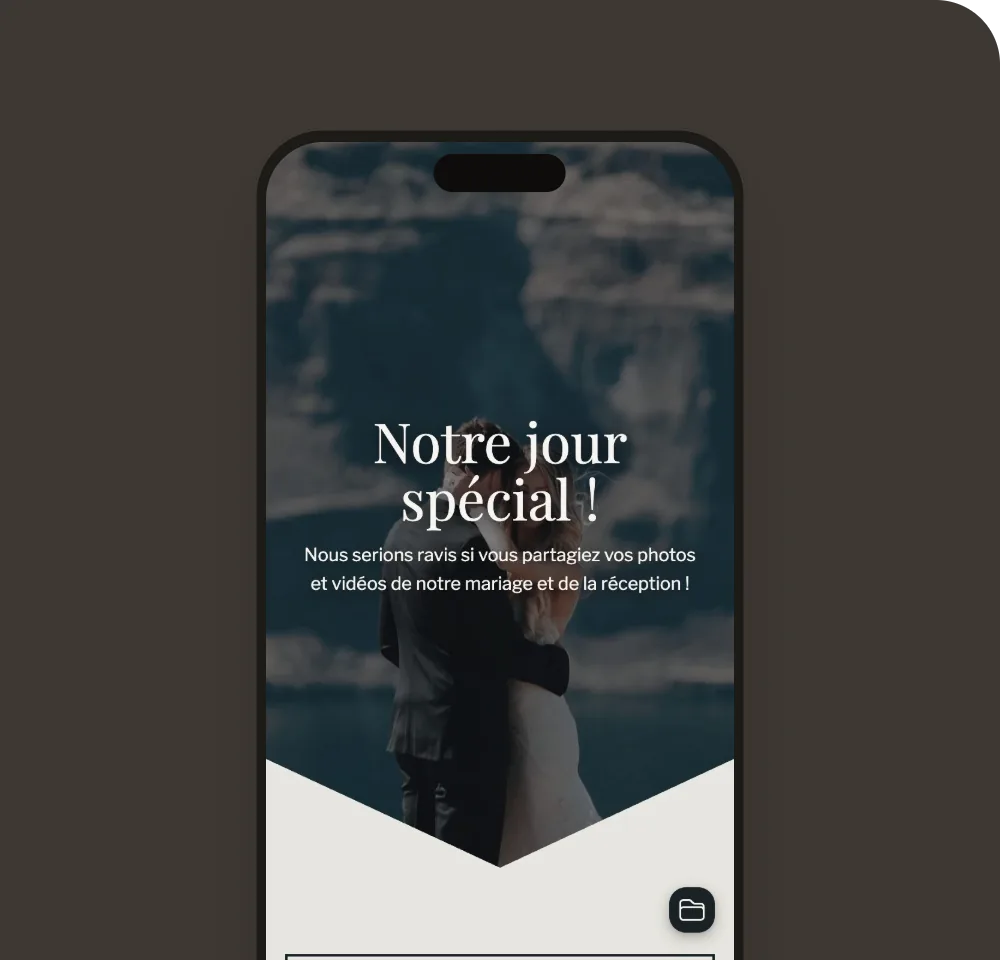 Galerie des invités avec le modèle Mariage à l’encre sur un téléphone