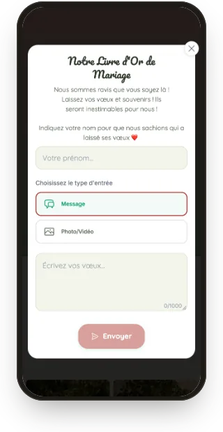 Livre d’or : formulaire de vœux.