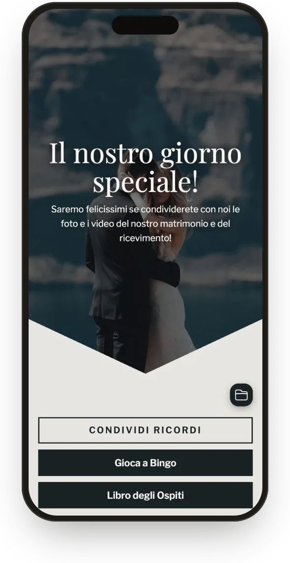Galleria: foto degli invitati in una griglia.
