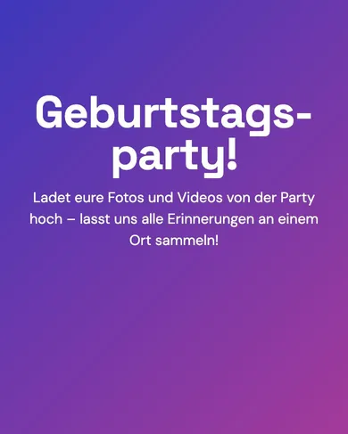Geburtstagsgalerie im Design „Geburtstagsparty!“.